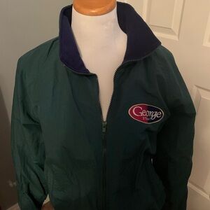 Vintage George Strait Jacket.  Green and Navy Jacket with Logo